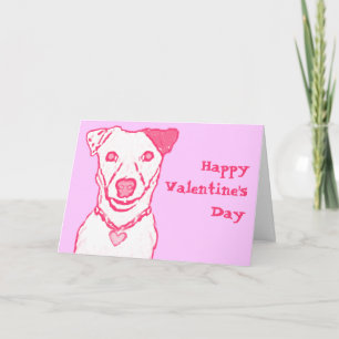 Valentinkarte des rosa Hundes Feiertagskarte