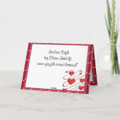 Valentinkarte Feiertagskarte (Rückseite)