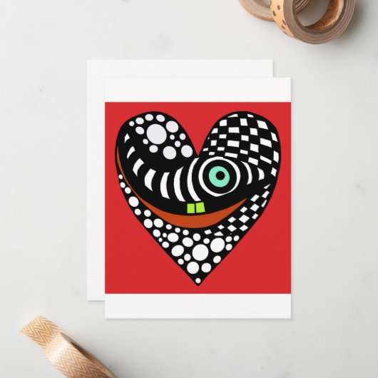 Valentinkarte für die abstrakte Liebe Mitteilungskarte (Vorderseite/Rückseite Beispiel)