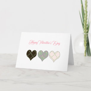 Valentinkarte für drei Herzen Karte