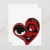 Valentinkarte für Funky, abstrakte rote Liebe Mitteilungskarte (Vorne/Hinten)