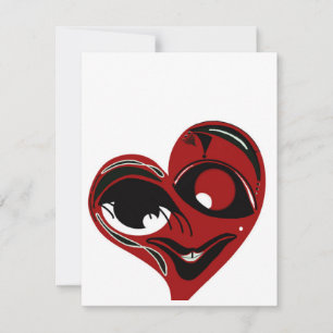 Valentinkarte für Funky, abstrakte rote Liebe Mitteilungskarte