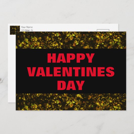 Valentinkarte für Glamour und Glitz Ankündigung (Vorne/Hinten)