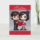 Valentinkarte im Funky-Pop-Stil Karte (Vorderseite)