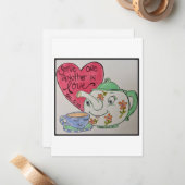 Valentinkarte Mitteilungskarte (Vorderseite/Rückseite Beispiel)