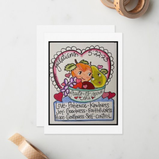 Valentinkarte Mitteilungskarte (Vorderseite/Rückseite Beispiel)