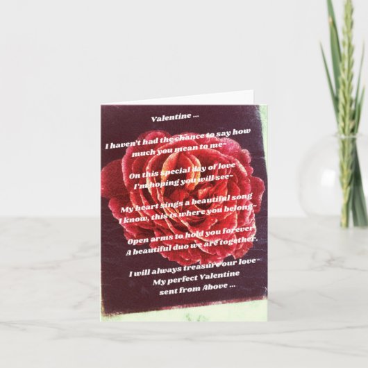 Valentinkarte personalisiertes Gedicht Karte (Vorderseite)