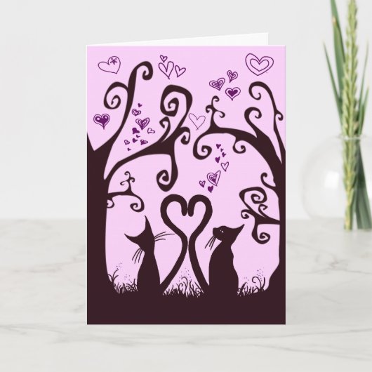 Valentinkatzen Feiertagskarte (Vorderseite)