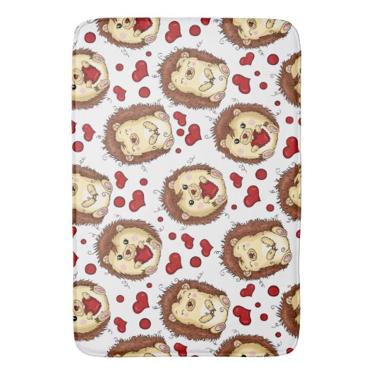 Valentinkomischer Igel Badematte (Vorderseite Vertikal)