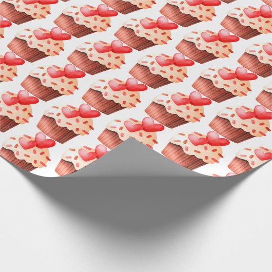 Valentinkuchen mit Herzen Geschenkpapier (Ecke)