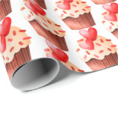 Valentinkuchen mit Herzen Geschenkpapier (Rolleneckpunkt)