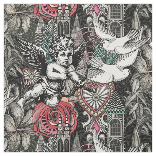 Valentinmaximalismus im Dunkeln Stoff (Muster)