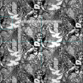 Valentinmaximalismus Schwarz-weiß Stoff (Kachel)