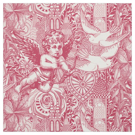 Valentinmaximalismus viva magenta halbe Perle Stoff (Muster)