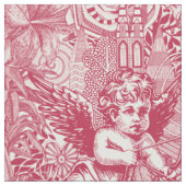 Valentinmaximalismus viva magenta halbe Perle Stoff (Nahaufnahme)