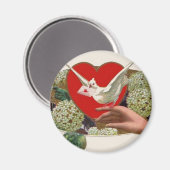 Valentinmeldung mit Taube Magnet (Vorderseite/Rückseite)