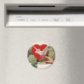Valentinmeldung mit Taube Magnet (In Situ (Geschirrspüler))