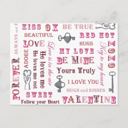 Valentinmeldungen Postkarte (Vorderseite)