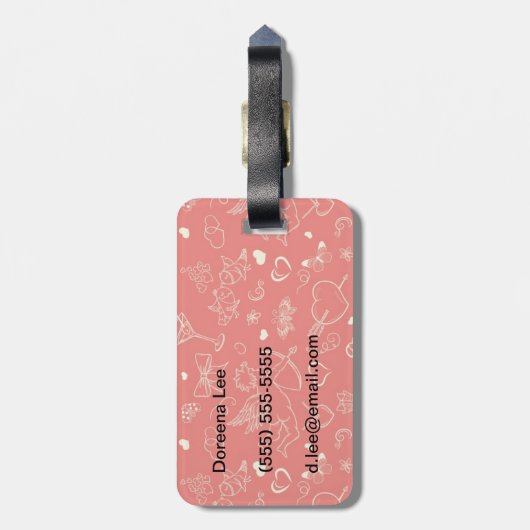 Valentinmuster Gepäckanhänger (Rückseite vertikal)