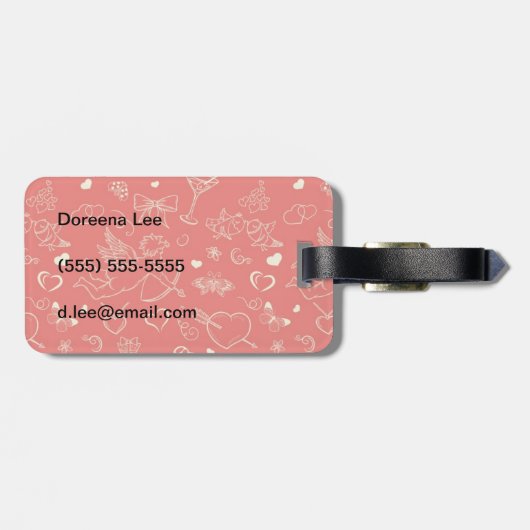 Valentinmuster Gepäckanhänger (Rückseite horizontal)