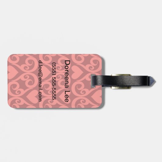 Valentinmuster Gepäckanhänger (Rückseite horizontal)