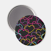 Valentinmuster mit Farbherzen Magnet (Vorderseite/Rückseite)