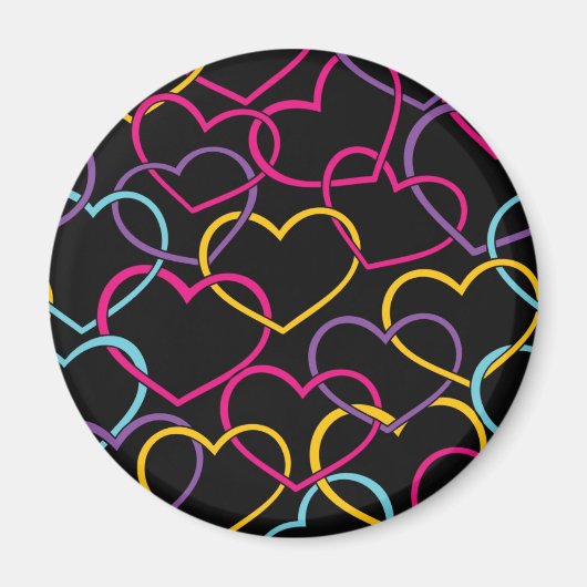 Valentinmuster mit Farbherzen Magnet (Vorne)