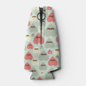 Valentinmuster mit Herz und Schnurrbart Flaschenkühler (Rückseite)