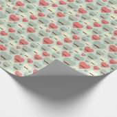 Valentinmuster mit Herz und Schnurrbart Geschenkpapier (Ecke)