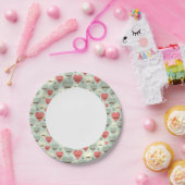 Valentinmuster mit Herz und Schnurrbart Pappteller (Party)