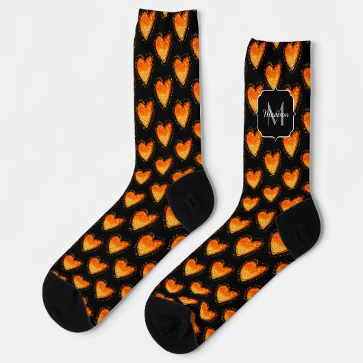 Valentinmuster Monogramm Socken (Linkes Detail)