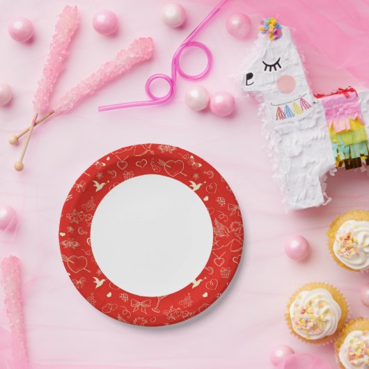 Valentinmuster Pappteller (Party)