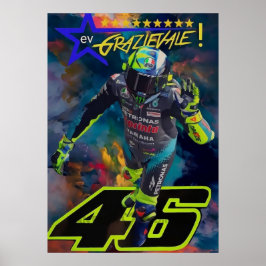 Valentino Rossi, Moto GP Legende, der Doktor 46, Poster