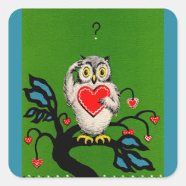 Valentinowl Quadratischer Aufkleber