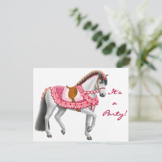 Valentinpferd Einladung (Stehend Vorderseite)