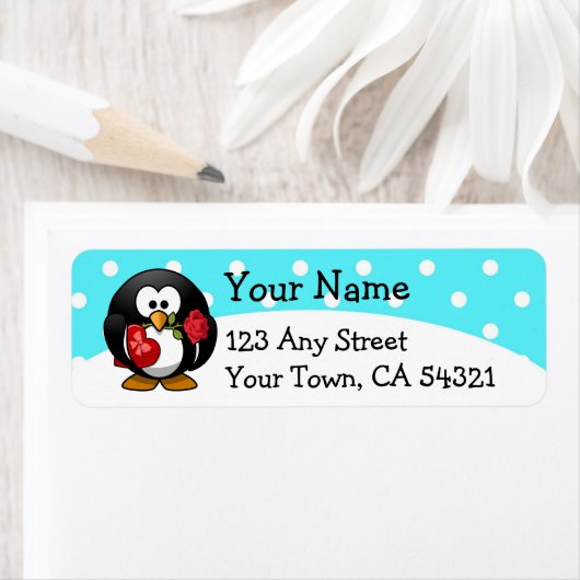 Valentinpinguin mit Schokolade und Rose (Insitu)