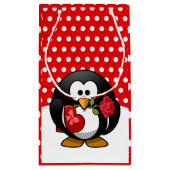 Valentinpinguin mit Schokolade und Rose Kleine Geschenktüte (Rückseite)
