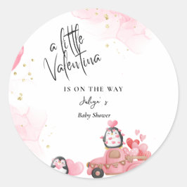 Valentinpink-Mädchen-Dusche Runder Aufkleber
