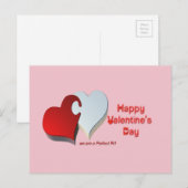 Valentinpuzzle Feiertagspostkarte (Vorne/Hinten)