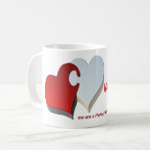 Valentinpuzzle Kaffeetasse (Vorderseite Links)