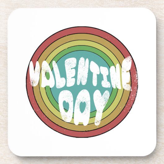 Valentinretro Getränkeuntersetzer (Vorderseite)