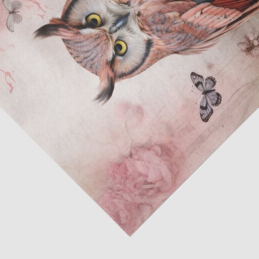 Valentinrosa Blume auf einer Zweigstelle Seidenpapier (Ausschnitt)