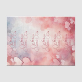 Valentinrosa Herzen mit Liebe am Valentinstag Seidenpapier