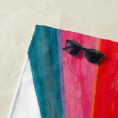 Valentinrosa Sonnenstrahlen Regenbogenretro Herz Strandtuch (Beispiel)