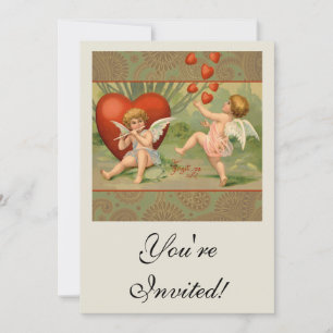 Valentins Amor Alt Antik Vintage Einladung