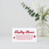 Valentins-Baby-Shower-Display-Dusche Begleitkarte (Stehend Vorderseite)