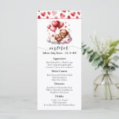 Valentins-Bär-Baby-Shower-Menü und Programm (Stehend Vorderseite)