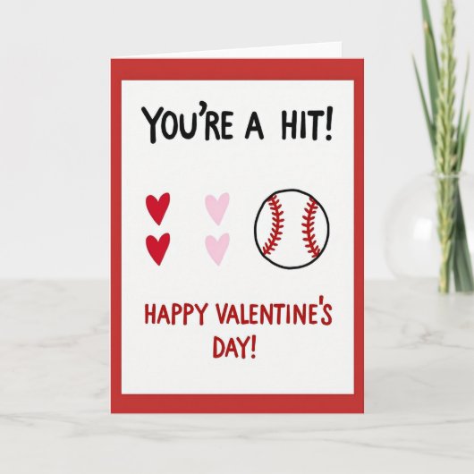 Valentins Baseball Hit Karte (Vorderseite)