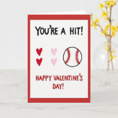 Valentins Baseball Hit Karte (Gelbe Blume)
