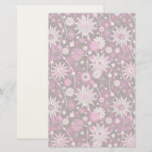 Valentins-Blumenmuster Briefpapier (Vorne/Hinten)